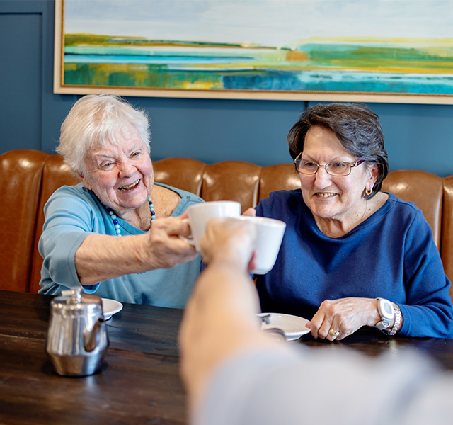 Friends in a coffee shop.
