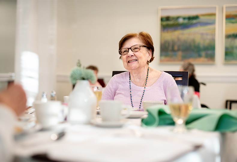 A person at a dining table.