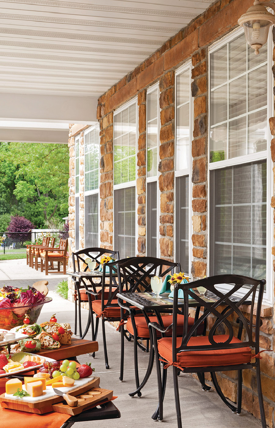 Seating area in patio.