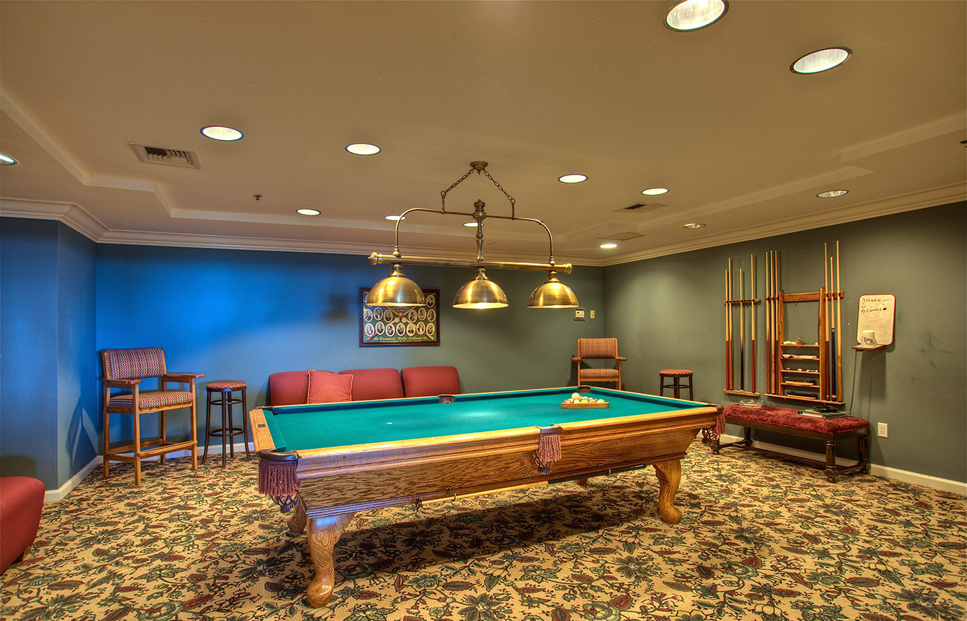 Game room with pool table.