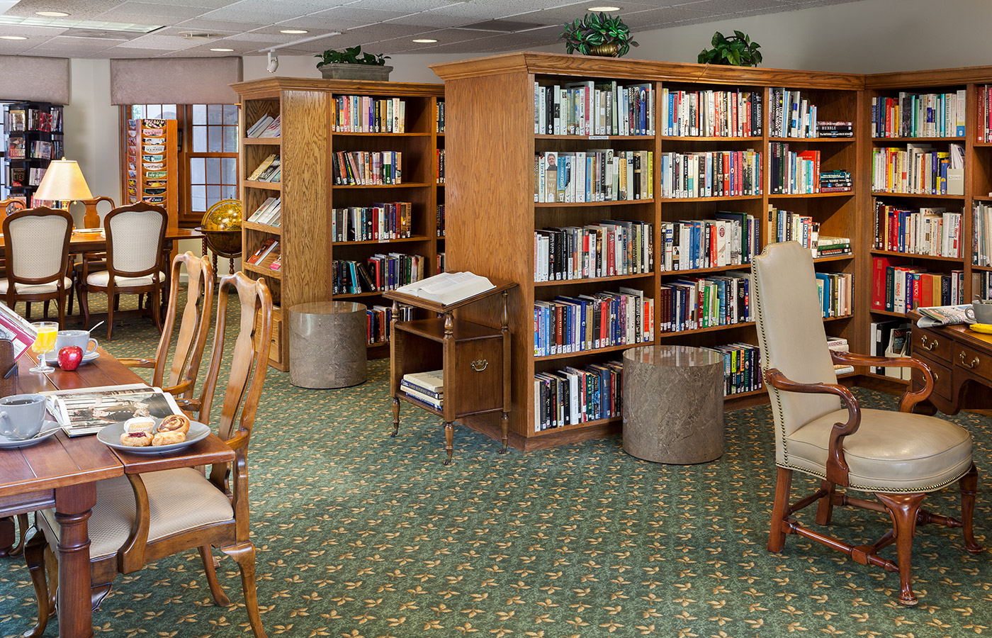 The library at The Fountains at Bronson Place.