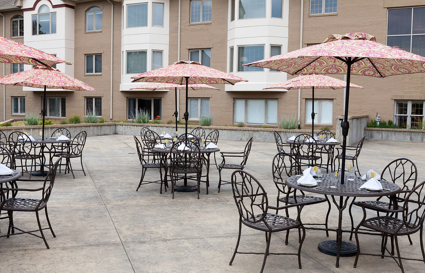 The outside dining area.