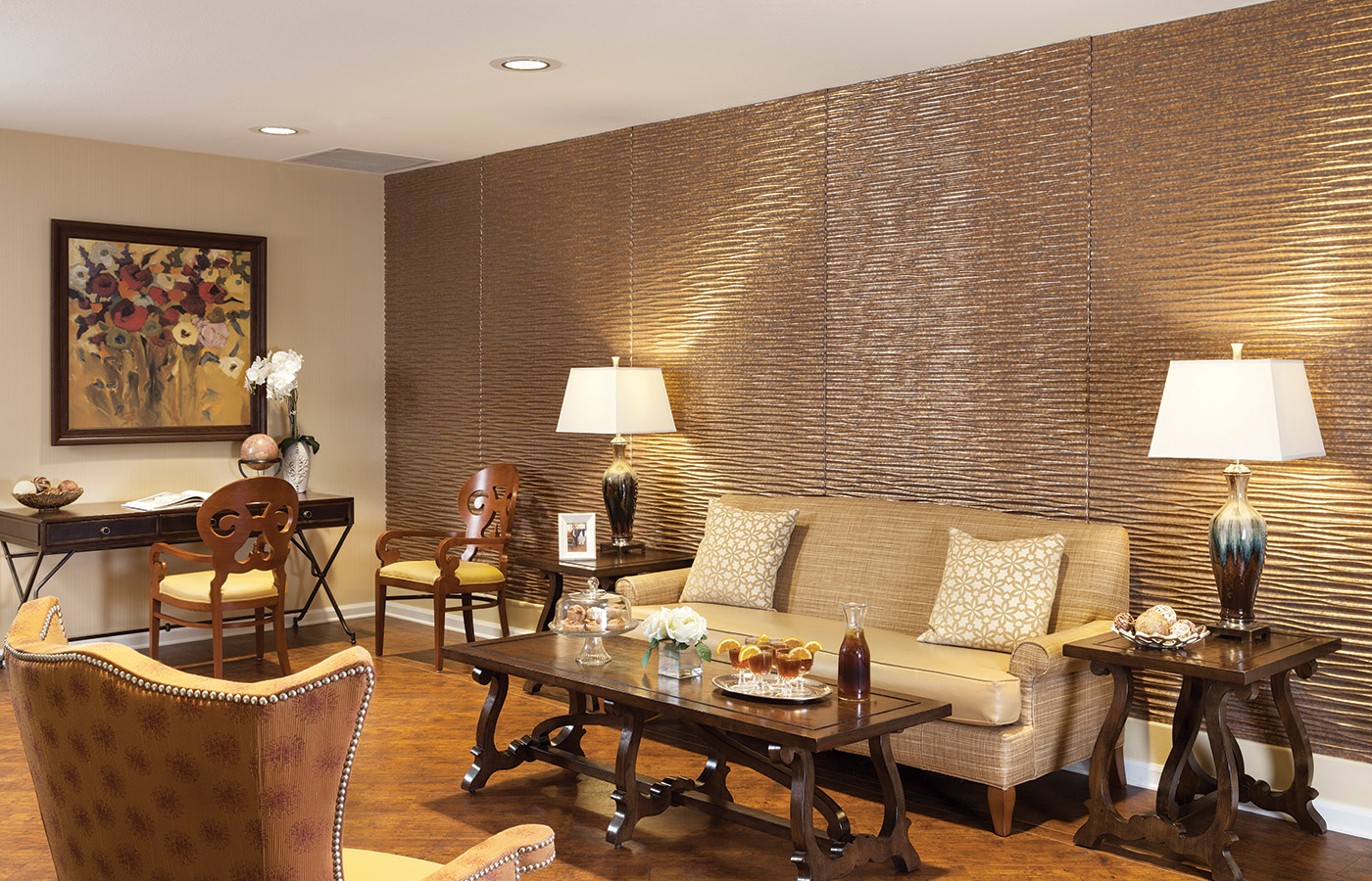 The lounge at The Fountains at Bronson Place.