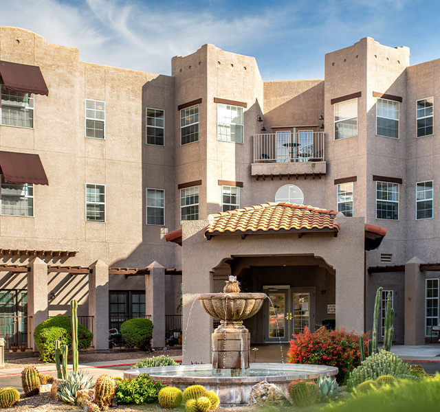 The front entrance of the building.