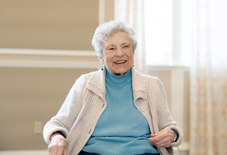 A person sitting in a chair.