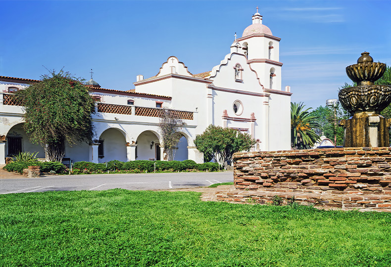 The exterior of the Mission San Luis Rey.
