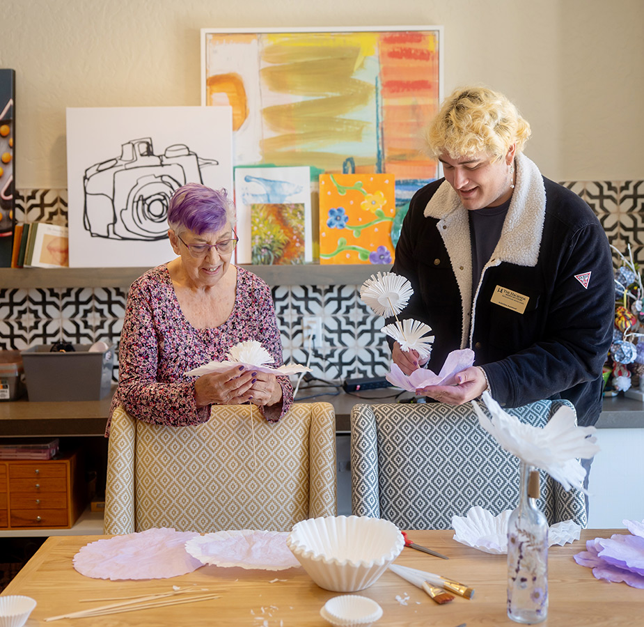 People doing crafts.