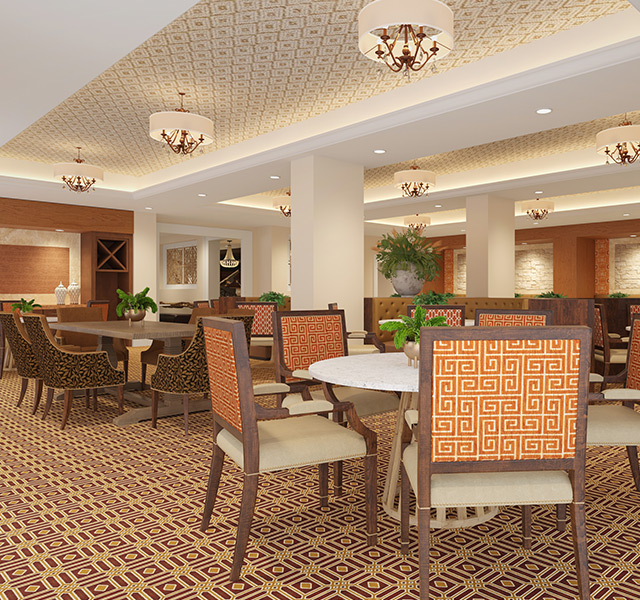 A dining area at Hacienda Mission San Luis Rey.