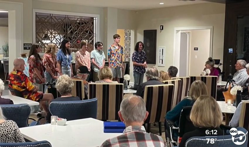 Kids performing for Grandparent's Day at The Hacienda Mission San Luis Rey.