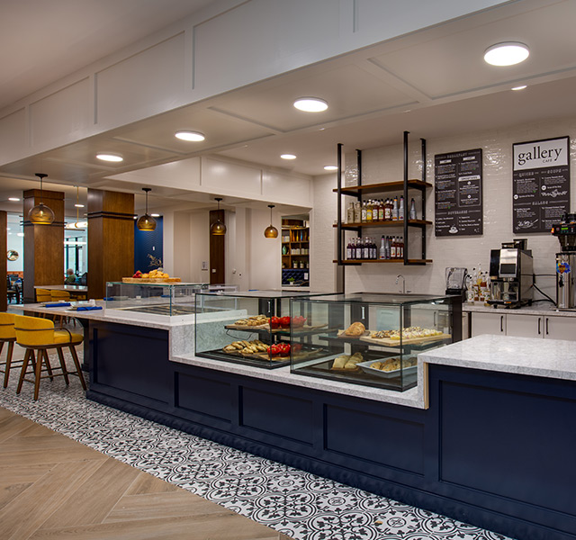 The gallery cafe counter.