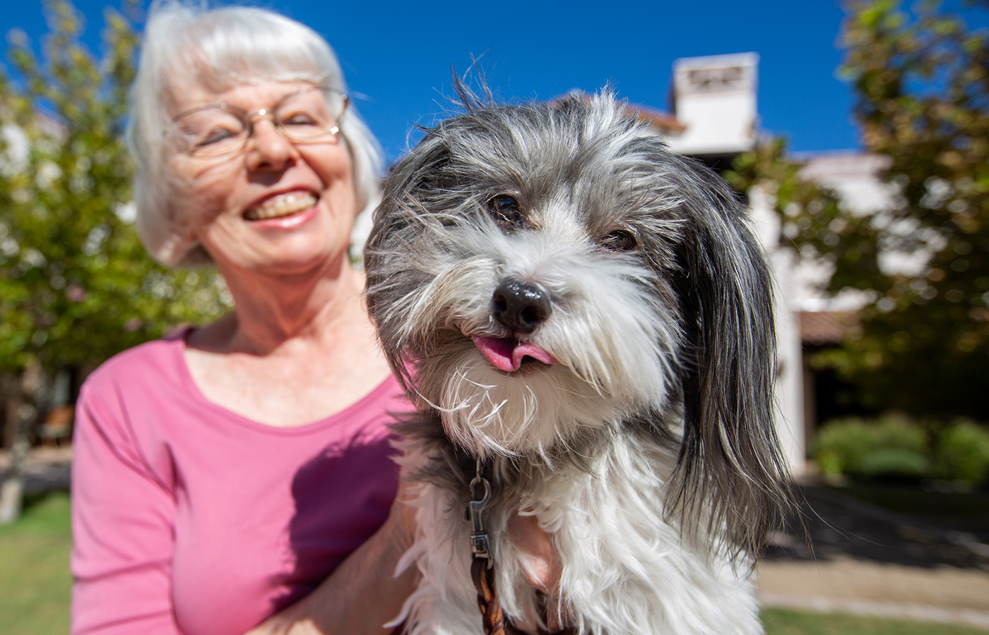 A resident and their dog.