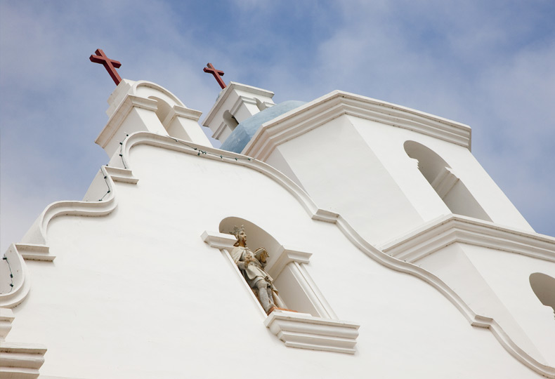 Exterior building of Mission San Luis Church.