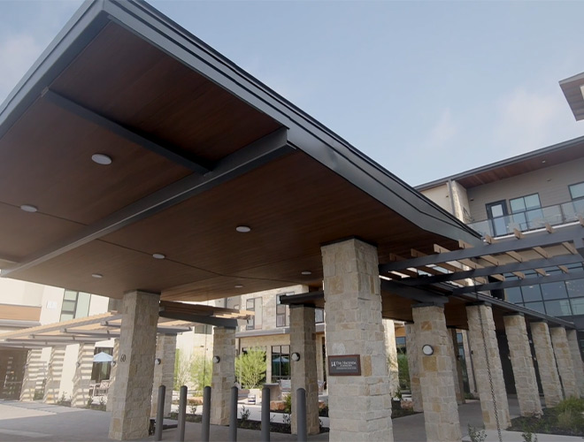 The exterior entrance.