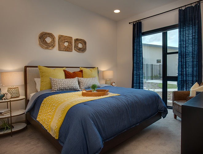 A fully furnished bedroom.