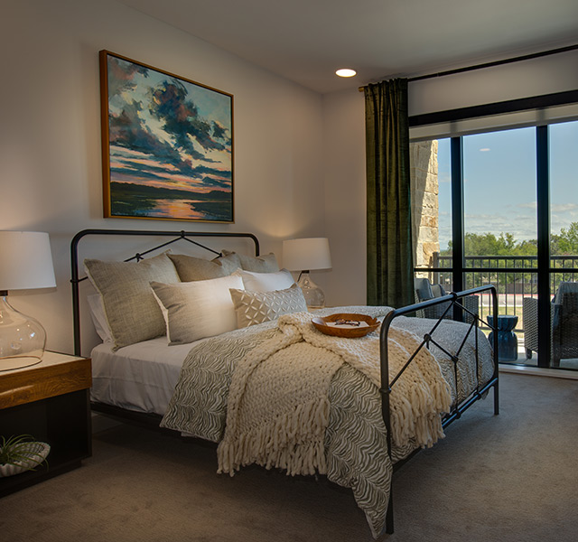 A fully furnished bedroom.