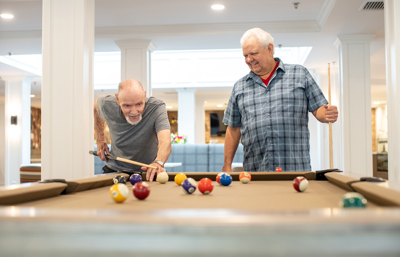 Residents enjoying pool.
