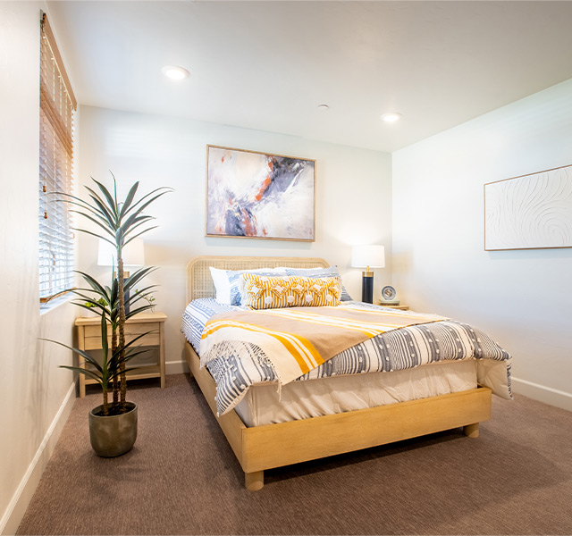 A fully furnished bedroom.