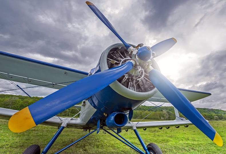 Old retro plane before the flight