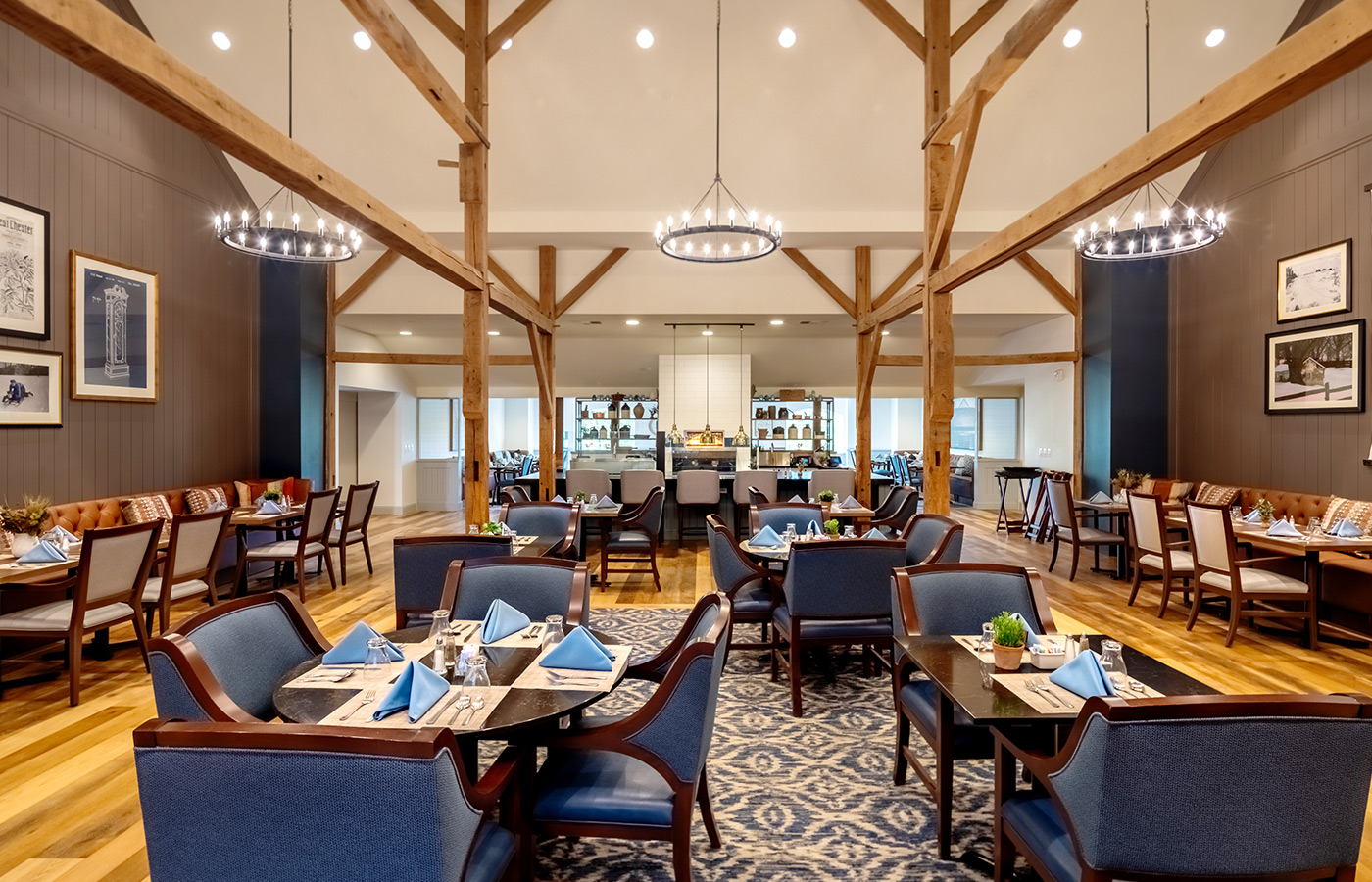 A dining room ready for service.