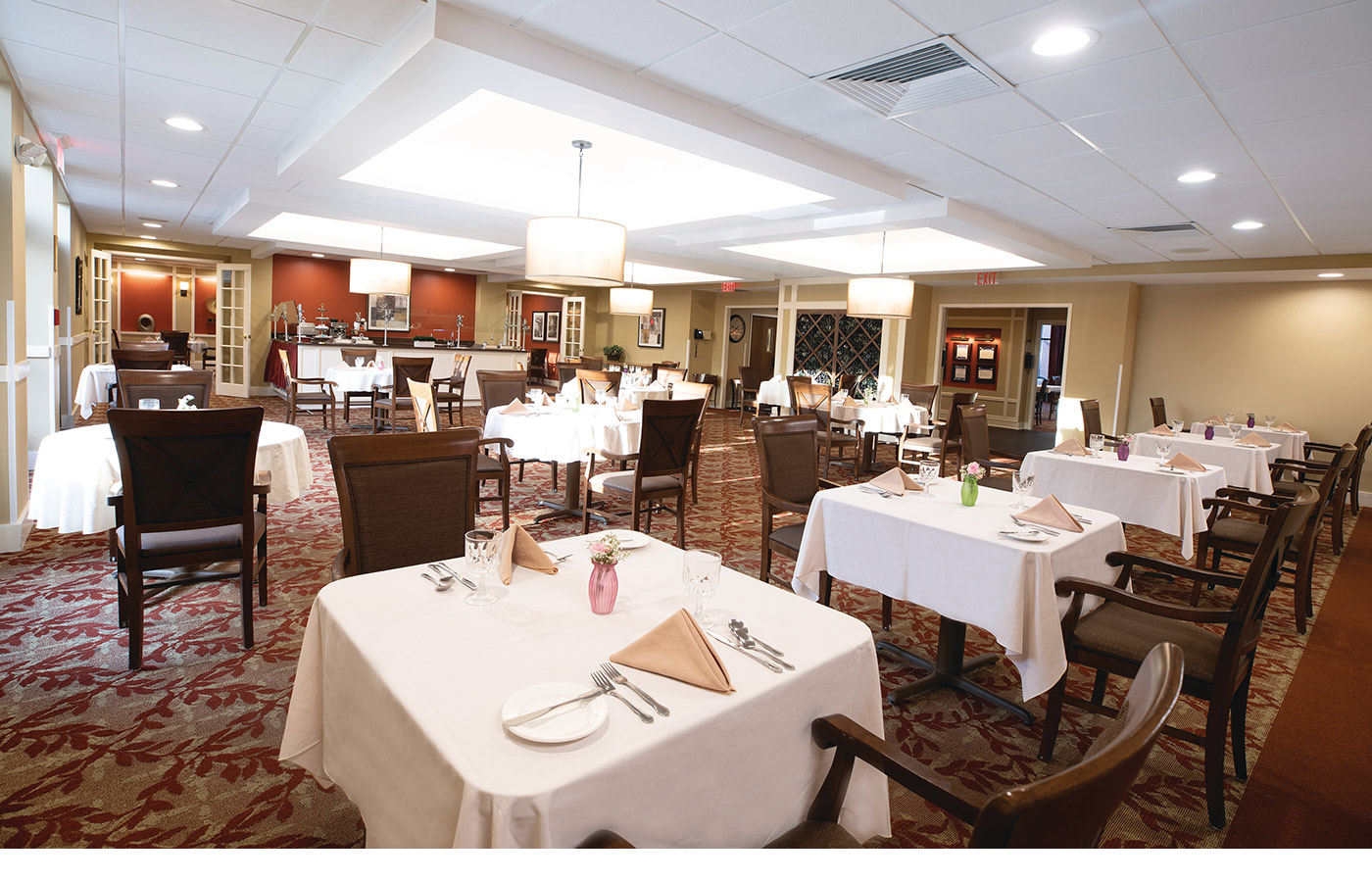 The dining area at The Watermark at East Hill.