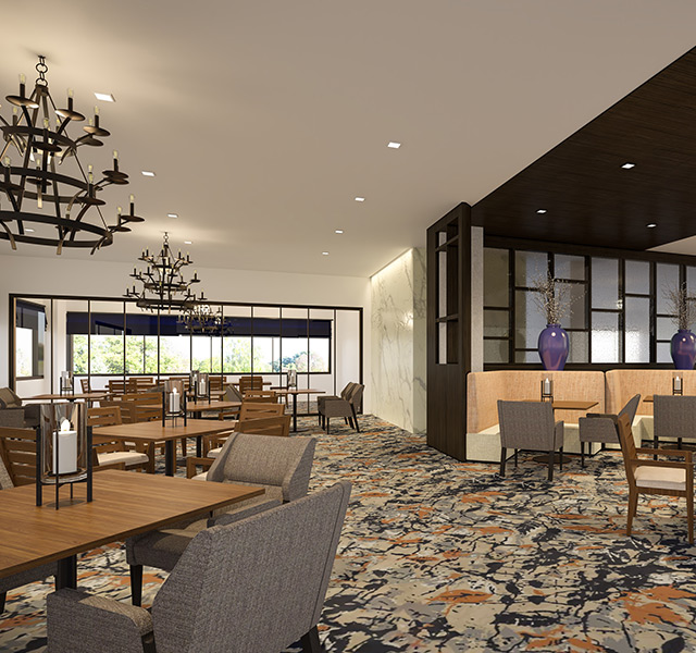 A modern dining room.