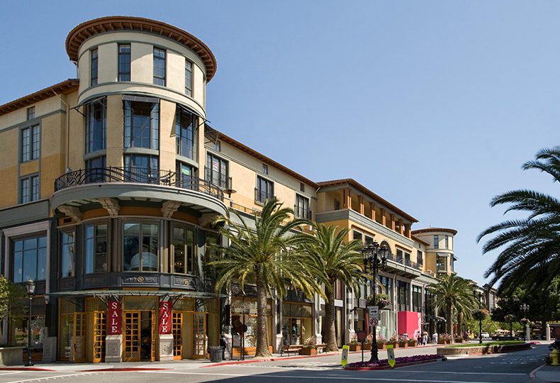 A street with shops on it.