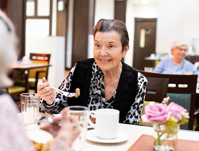 A person having lunch.