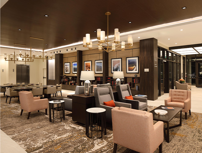 A lounge with seating.