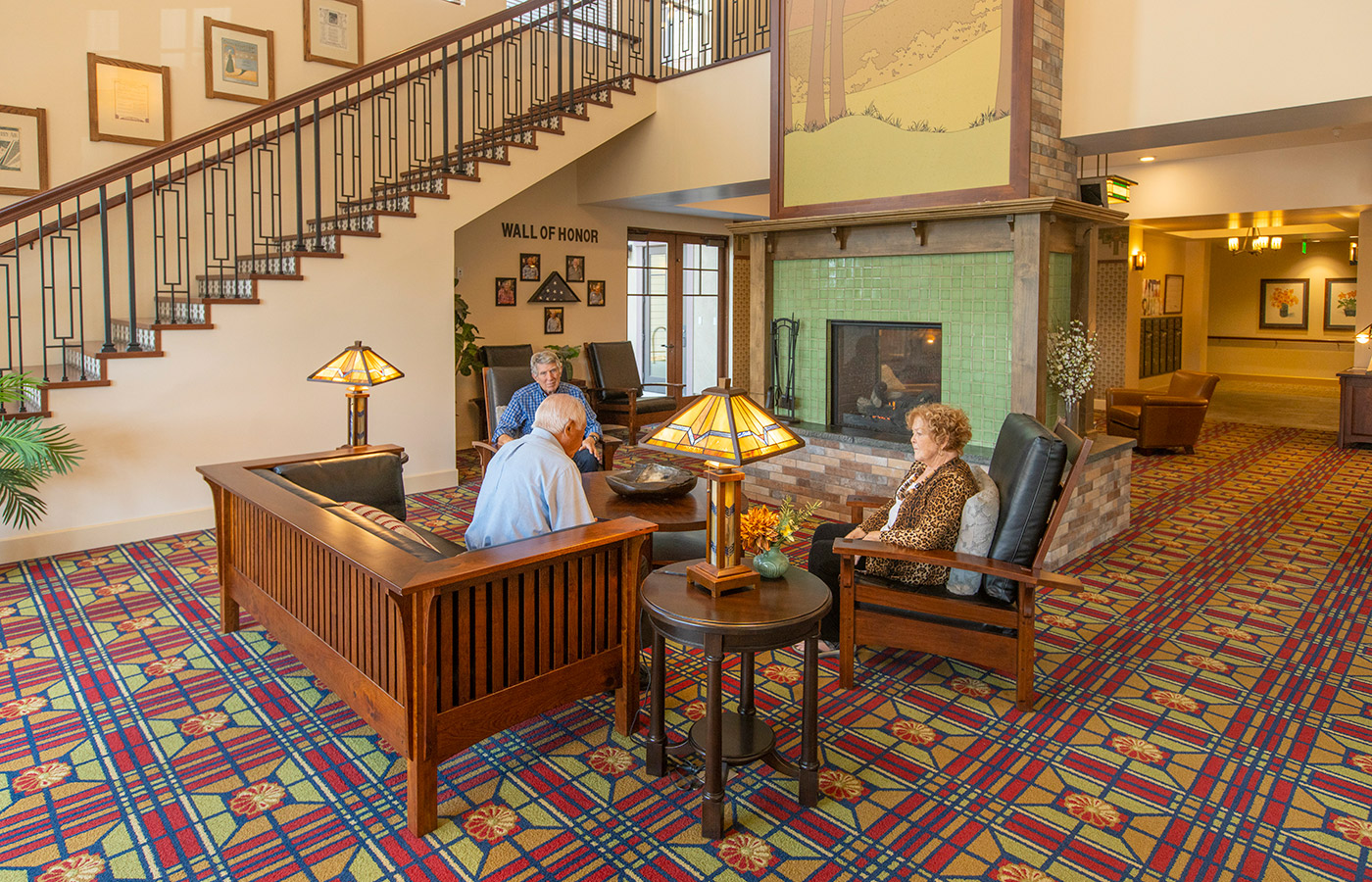 A lobby in The Watermark at San Ramon.
