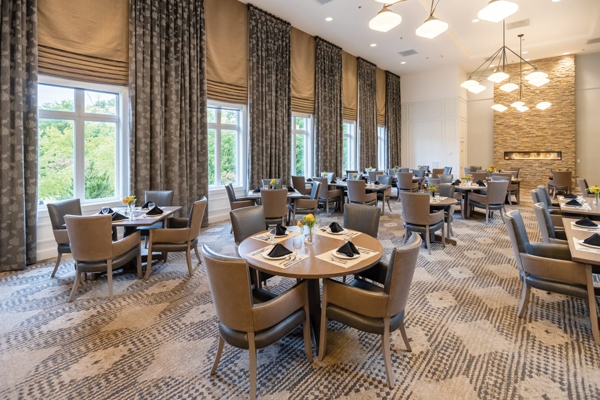 A dining area at The Watermark at St. Peters.