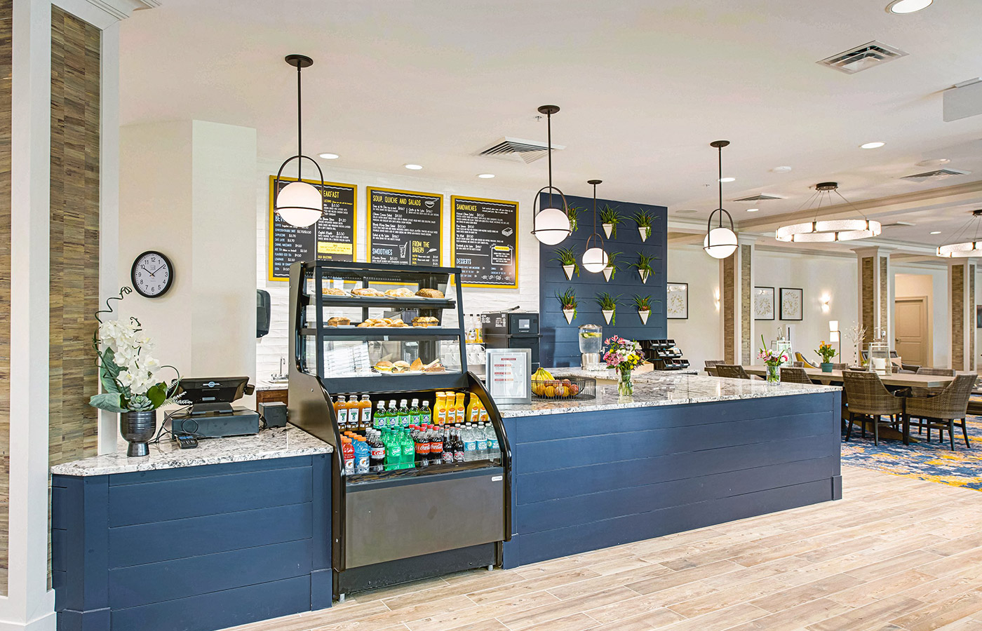 A cafe at The Watermark at Trinity.