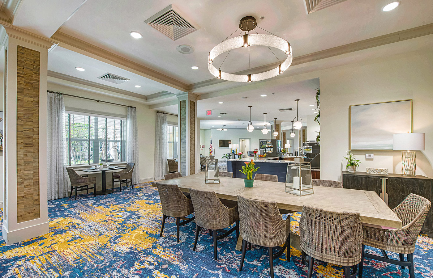 A dining area at The Watermark at Trinity.