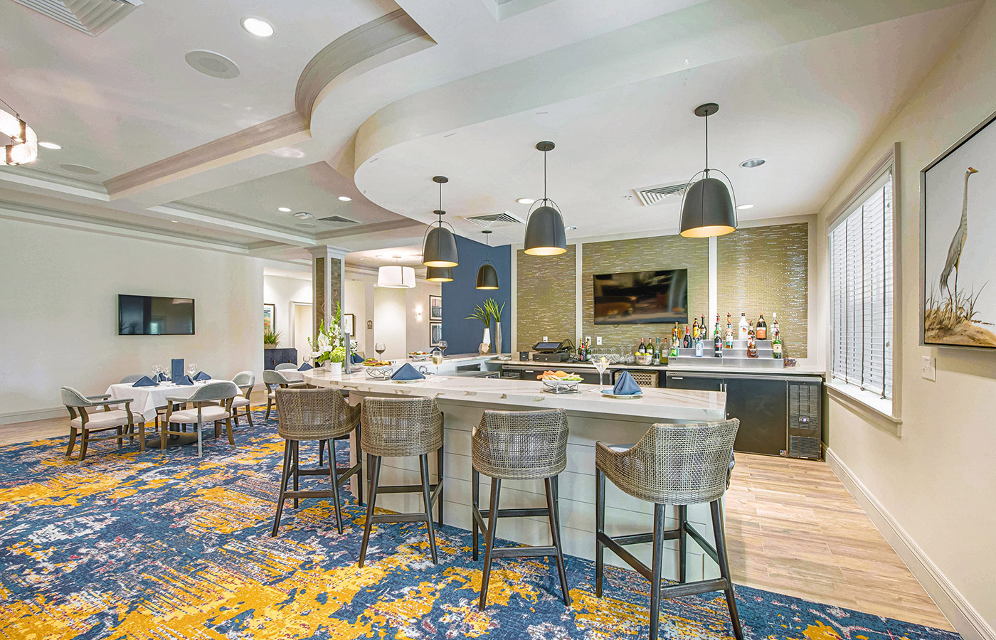 A dining area at The Watermark at Trinity.