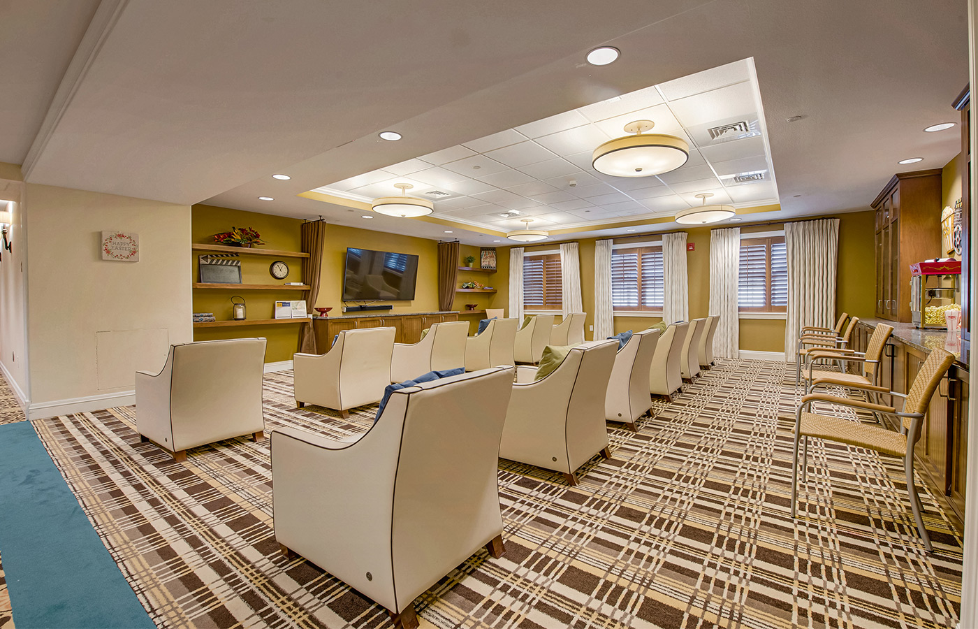 A theater room at The Watermark at Trinity.
