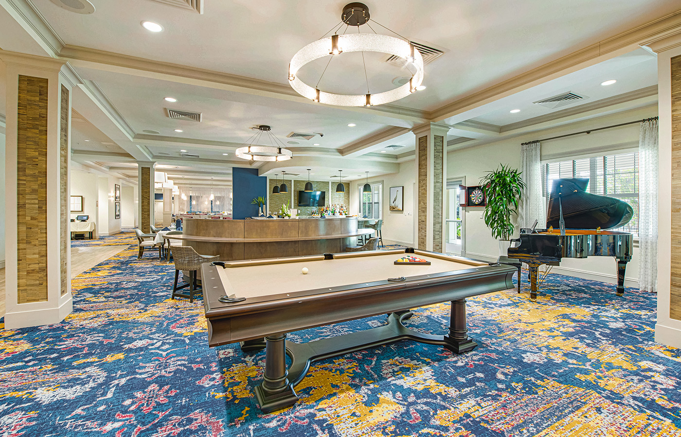 The pool table at The Watermark at Trinity.