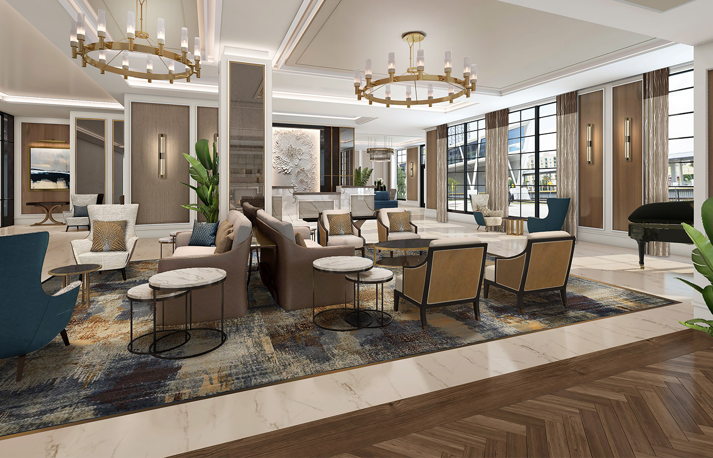 The lobby at The Watermark at West Palm Beach.