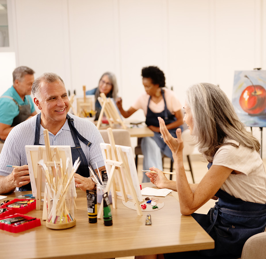 People in a painting class.