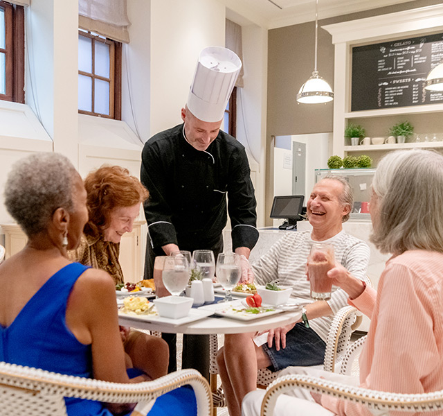 Residents are having lunch.