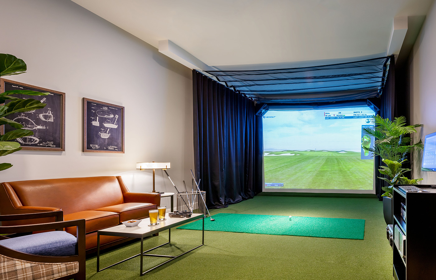 A virtual golf setup.