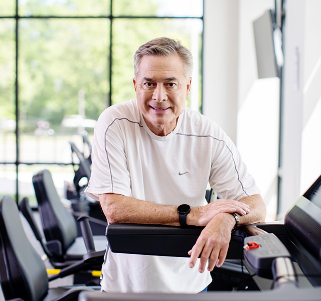 A person in the fitness center.
