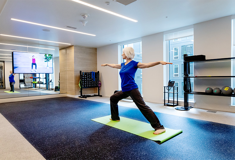 A person doing yoga.