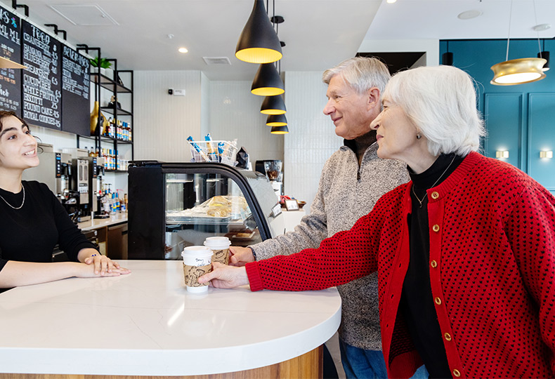 People buying coffee.