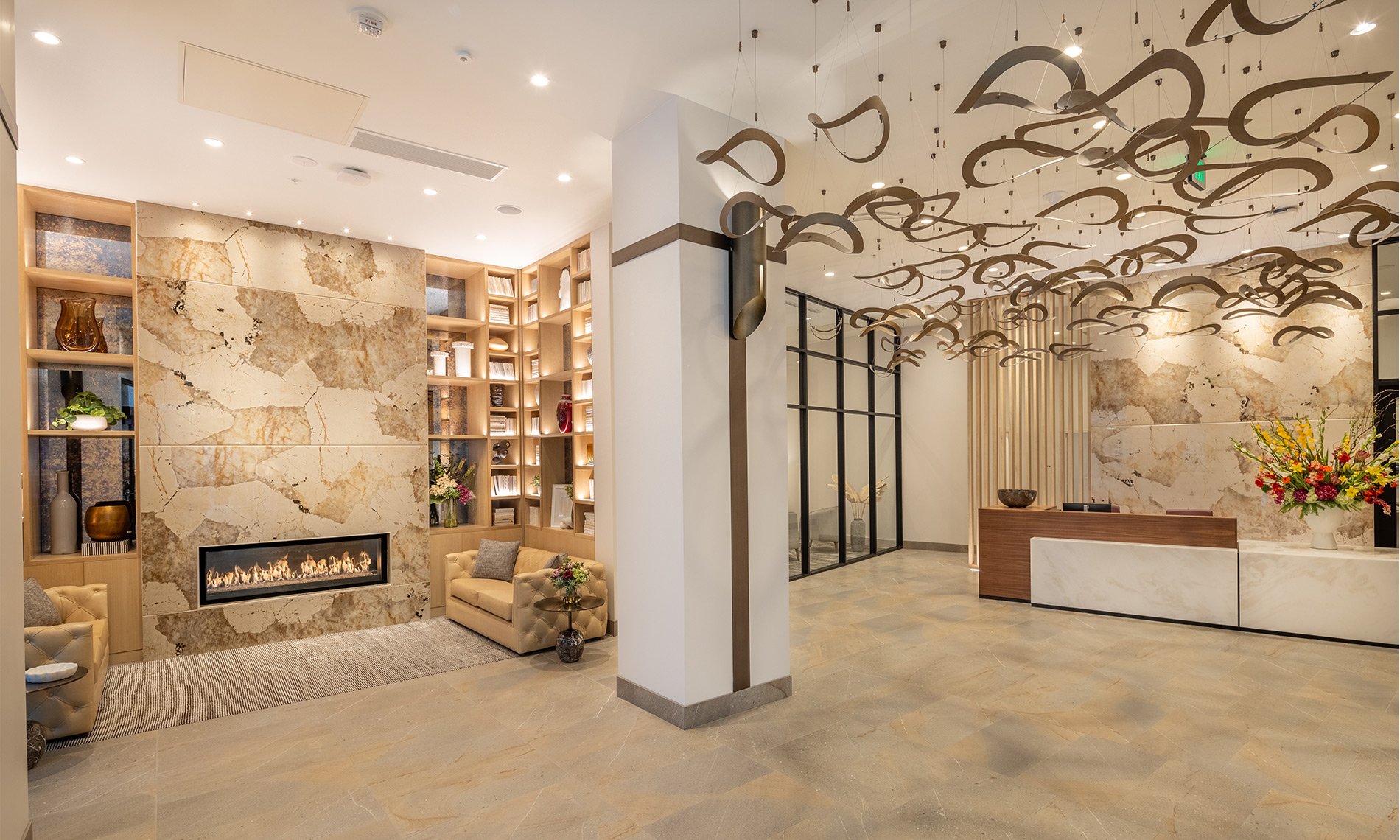 A beautiful modern lobby.