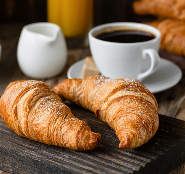 Croissants and coffee.