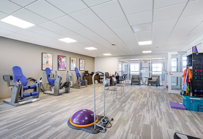 Fitness room with fitness machines.