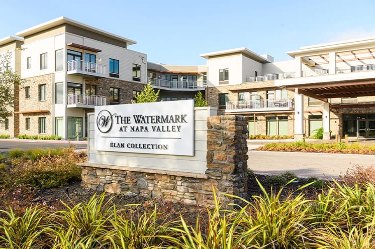 The exterior entrance for The Watermark at Napa Valley.