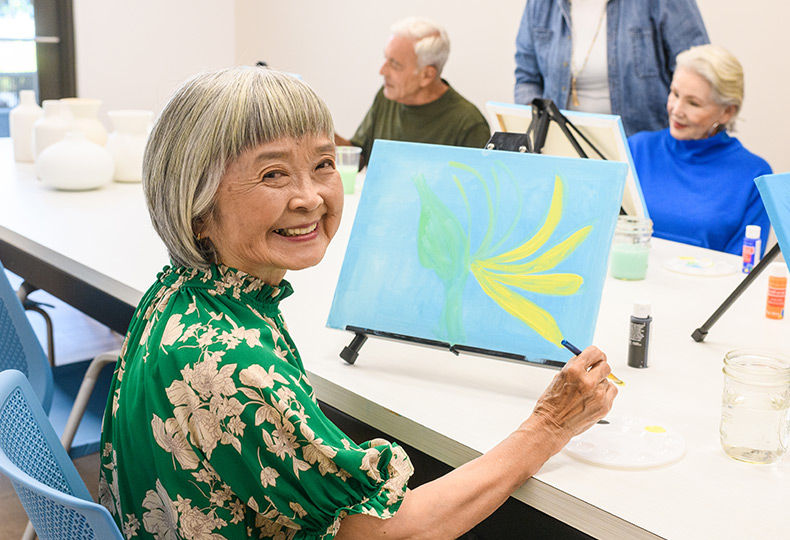 A resident is painting.