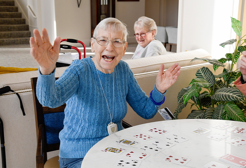 A person playing cards.