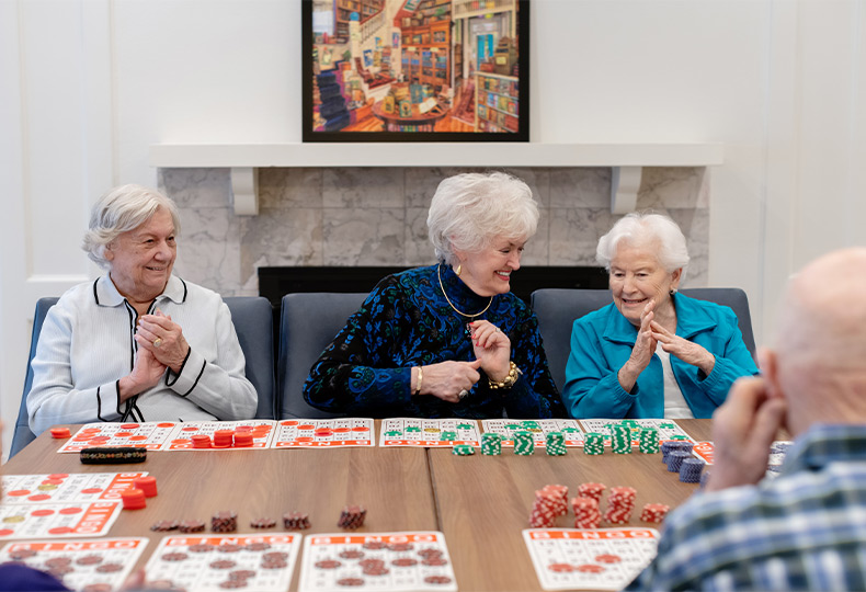 Residents playing bingo.