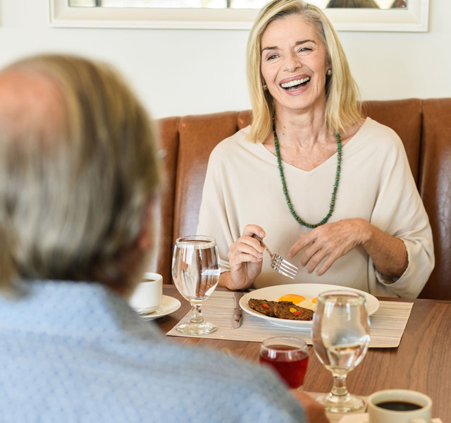 Residents enjoying lunch.